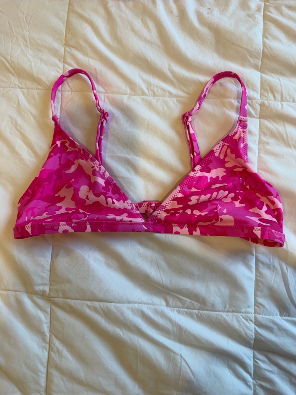 SKIMS Pink Camo Bikini Bralette Top